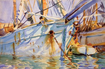 En un barco del Puerto Levantino John Singer Sargent Pinturas al óleo